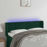 vidaXL Tăblie de pat cu LED, verde &icirc;nchis, 147x16x78/88 cm, catifea 3123427