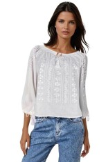 Bluza dama tip ie 257 alb natural , marimea 3XL