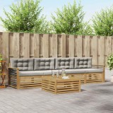 vidaXL Set de canapele de exterior cu pernă 5 pcs Alb și gri deschis 3390016