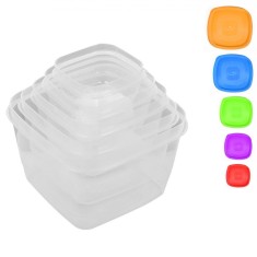 Set Caserole Alimente, 5 Bucăți, Capacitate 560 ml - 2 L, Multicolor, Plastic