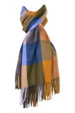 Fular casmir P unisex 4 , Dacali, albastru/galben