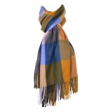 Fular casmir P unisex 4 , Dacali, albastru/galben