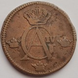 Suedia, 1/4 Skilling Gustave IV Adolphe 1807