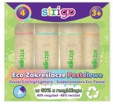 Set 4 Evidentiatoare Strigo Eco-Friendly Pastel , Piersica, Verde, Albastru, Roz