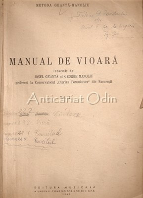 Manual De Vioara II - Ionel Geanta, George Manoliu
