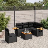 Cumpara ieftin Gossi set mobilier de gradina cu perne, 6 piese, negru, poliratan