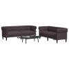 VidaXL Set canapele, 2 piese, maro &icirc;nchis, material textil