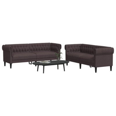 vidaXL Set canapele, 2 piese, maro &amp;icirc;nchis, material textil foto