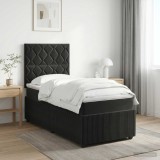Cumpara ieftin Pat boxspring cu saltea cu headboard Negru 80 x 200 cm Catifea