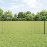 VidaXL Gard Euro cu 11 St&acirc;lpi Gri 0,8x25 m Oțel