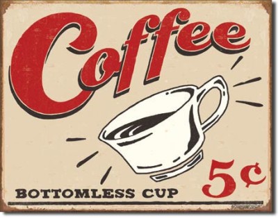 Placa metalica - Coffee 5 cents - 30x40 cm foto
