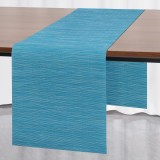 Alergător de masă din PVC, lavabil, rezistent la căldură, pentru decorarea mesei de exterior 40 x 240cm &ndash; Albastru