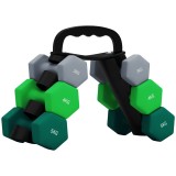 SPORTNOW Set de Gantere cu Suport de Depozitare, Set cu 6 gantere pentru antrenament, 2 x 3 kg, 2 x 4 kg, 2 x 5 kg | Aosom Romania