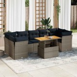 Cumpara ieftin Gossi set mobilier gradina cu perne, 6 piese, gri, poliratan