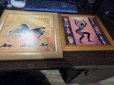 Lot vintage de 2 tablouri stil afro