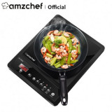Plita Inductie Amzchef SK-CB09K, Sticla, 2000W, 10 Niveluri, Timer 3H, Portabila, Sigura, Incalzire Rapida, Compatibila Inductie