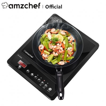 Plita cu inductie Amzchef SK-CB09K, sticla, 2000W max