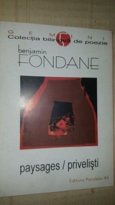 Paysages/Privelisti- Benjamin Fondane foto