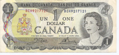 Canada 1 Dollar 1973 - signatures: Crow &amp;amp; Bouey, BCH 9217121, P-85c foto