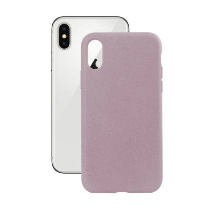 Husa Cover Soft Ksix Eco-Friendly pentru iPhone X/Xs Roz foto