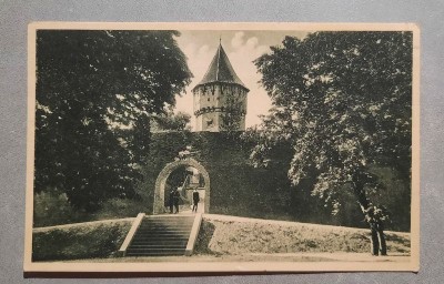 Carte postala Sibiu Ziduri vechi.. Stampila Societatii de excursie ,Calatorul&amp;#039; foto