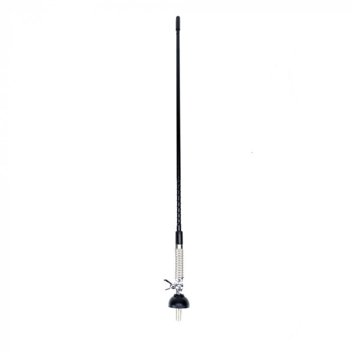 Antena CB PNI S60 cu fluture, lungime spic 59 cm, cu montura, cablu 4 m si mufa PL, fibra de sticla