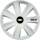 Set 4 Capace Roti GTX Alb R15, Compatibil Cu Chevrolet, Autohelix MSA
