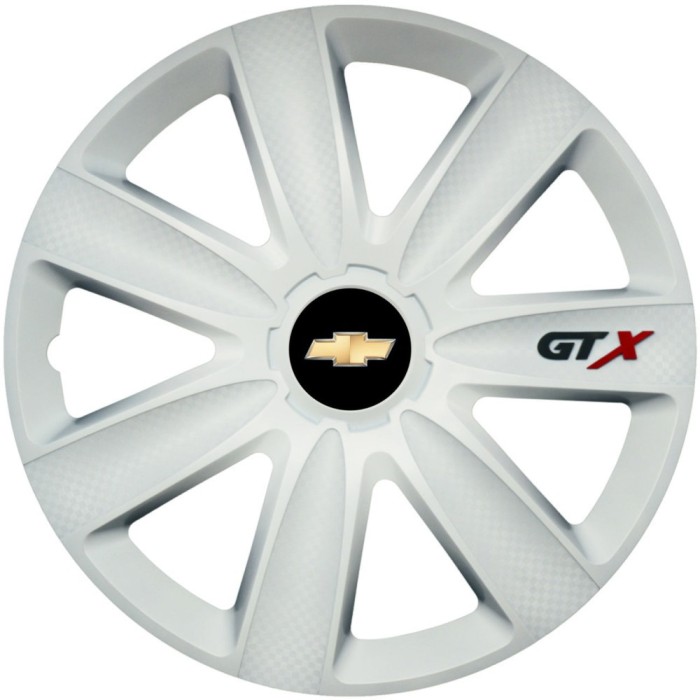 Set 4 Capace Roti GTX Alb R15, Compatibil Cu Chevrolet