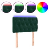 Cumpara ieftin Tablie de pat cu LED, verde inchis, 80x7x78/88 cm, catifea