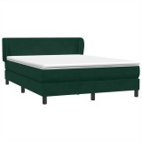 Cumpara ieftin Pat box spring cu saltea, verde inchis, 160x220 cm, catifea