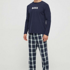 BOSS pijama bărbați, culoarea verde, cu model 50488084