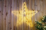 Decoratiune Craciun exterior stea explosion 4 in 1, Hoff, 435 LED-uri, lumina calda, alimentare curent electric, H 78 cm