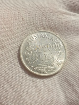 25000 lei 1946 UNC argint foto