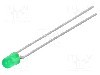 Dioda LED, 3mm, verde, 2,5...13mcd, 20mA, 2,4...3V, VISHAY - TLHG4400-AS12