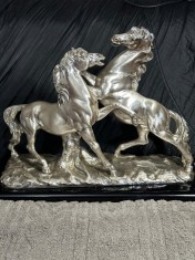 STATUETA Laminata ARGINT 925 - A. Santini - 2 CAI Mari - 100g. - Vintage !