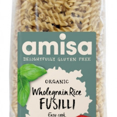 Fusilli din orez integral fara gluten eco 500g Amisa