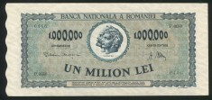 t0351 BANCNOTA 1000000 LEI 1947 filigran BNR vertical APROAPE NECIRCULATA aUNC foto