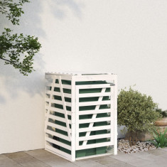 Depozitare cos de gunoi, alb, 84x90x128,5 cm, lemn masiv de pin GartenMobel Dekor