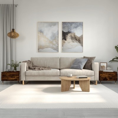 vidaXL Mese de cafea 2 buc. stejar fumuriu 50x46x35 cm lemn compozit foto