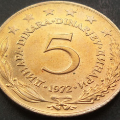 Moneda 5 DINARI / DINARA - RSF YUGOSLAVIA, anul 1972 * cod 2429