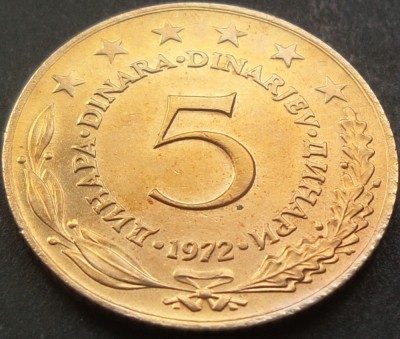 Moneda 5 DINARI / DINARA - RSF YUGOSLAVIA, anul 1972 * cod 2429 foto