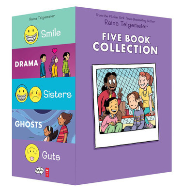 Raina Telgemeier Collection Box Set (Smile, Drama, Sisters, Ghosts, Guts) foto