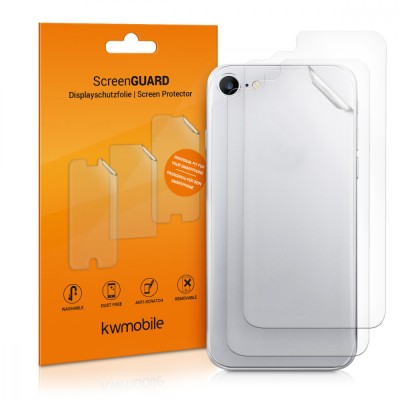 Set 3 Folii de protectie pentru Apple iPhone 8 / iPhone 7 Plus / iPhone SE 2, kwmobile, Spate, Transparenta, 43325.5 foto