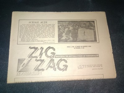 REVISTA ZIG ZAG 20 MARTIE 1990 foto