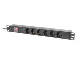 Unitate distributie alimentare PDU 19 , 1U, 16A, 6 prize , negru