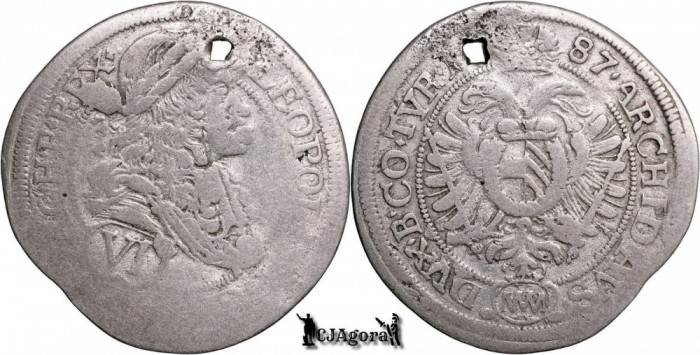 1687 MM, 6 Kreuzer - Leopold I - Arhiducatul Austriei