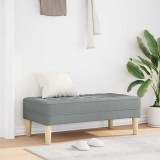 Banca vidaXL Gri Deschis 113x57x39cm Textil, Design Modern, Interior. Bancheta Tapitata, Sezut 2 Persoane, Stil Minimalist