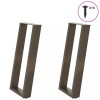 VidaXL Picioare de masă consolă &icirc;n formă de U, 2 buc., oțel natural, 38x(72-73) cm 4012783