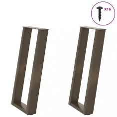 vidaXL Picioare de masă consolă &icirc;n formă de U, 2 buc., oțel natural, 38x(72-73) cm 4012783