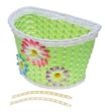 Cos Bicicleta Copii, Plastic Verde, Montare Ghidon cu Curele - Accesorii Bicicleta